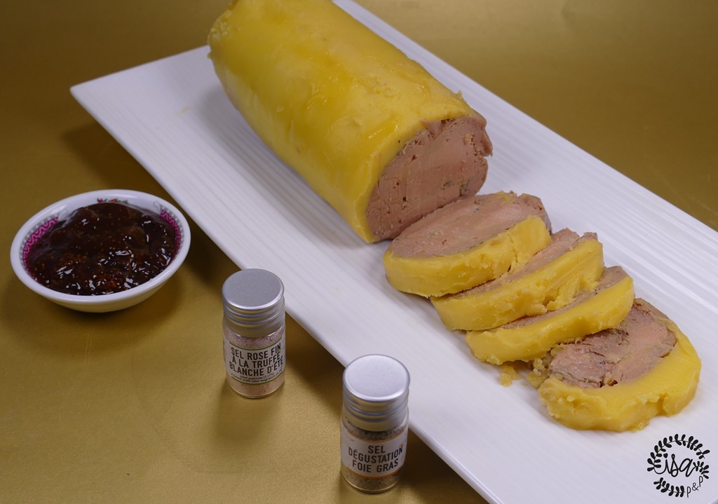 Terrine de foie gras, champignons et truite fumée, Recette